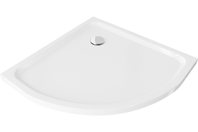 Mexen Flat félkör alakú slim zuhanytálca 70 x 70 cm, fehér, króm szifon - 41107070
