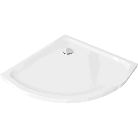 Mexen Flat brodzik semicircular slim 80 x 80 cm, alb, sifon crom - 41108080