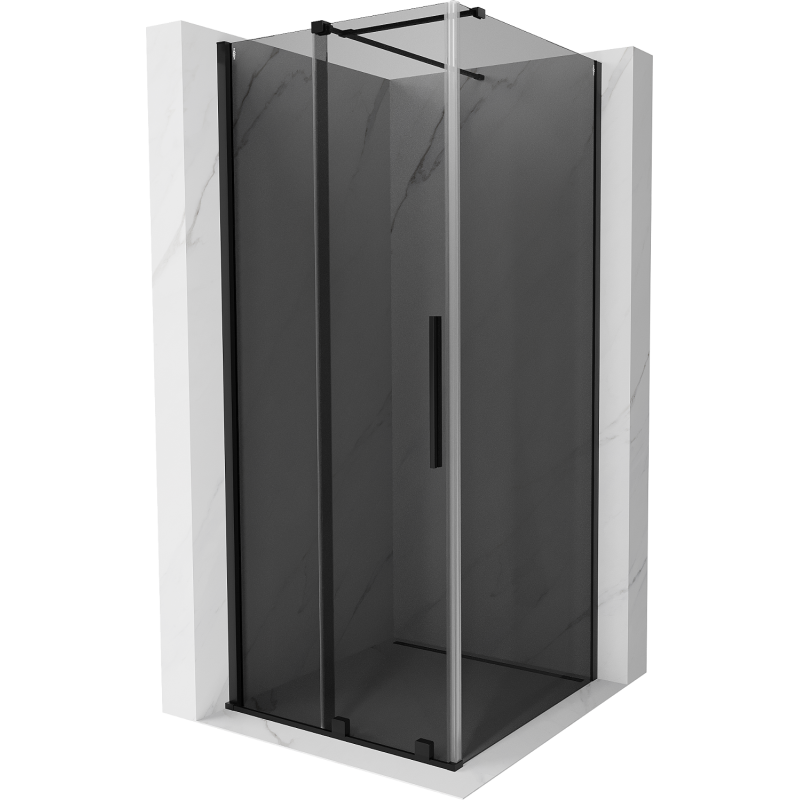 Mexen Velar cabină de duș glisantă 100 x 100 cm, grafit, negru - 871-100-100-41-70
