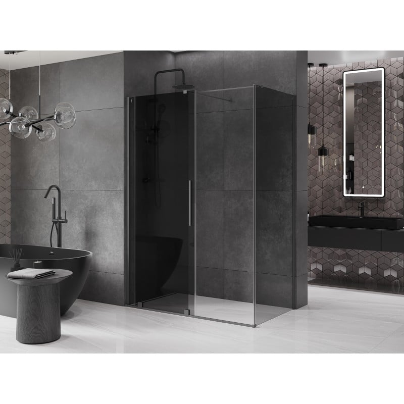 Mexen Velar cabina de duș glisantă 150 x 80 cm, grafit, metal armat - 871-150-080-41-95