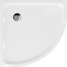 Mexen Flat brodzik półokrągły slim 90 x 90 cm, biały, syfon crom - 41109090