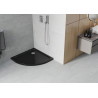 Mexen Flat cădiță semicirculară slim 70 x 70 cm, negru, sifon crom - 41707070