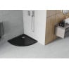 Mexen Flat félköríves slim zuhanytálca 70 x 70 cm, fekete, króm szifon - 41707070