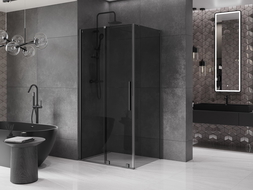 Mexen Velar cabină de duș culisantă 140 x 100 cm, grafit, metal gri - 871-140-100-41-95