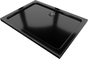 Mexen Flat téglalap alakú slim zuhanytálca  120 x 80 cm, Fekete, szifon Fekete - 40708012B