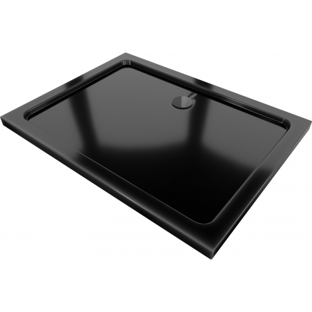 Mexen Flat 100 x 80 cm-es, téglalap alakú, fekete, lapos zuhanytálca, fekete szifon - 40708010B