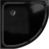 Mexen Flat cabina de duș semicirculară slim 80 x 80 cm, negru, sifon negru - 41708080B
