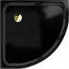Mexen Flat duș semi-circular slim 80 x 80 cm, negru, sifon auriu - 41708080G