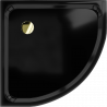 Mexen Flat cadă de duș semicirculară slim 70 x 70 cm, negru, sifon auriu - 41707070G
