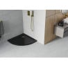 Mexen Flat félköríves slim zuhanytálca 70 x 70 cm, fekete, arany szifonnal - 41707070G