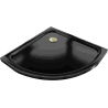 Mexen Flat félköríves slim zuhanytálca 70 x 70 cm, fekete, arany szifonnal - 41707070G