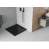 Mexen Flat slim 80 x 80 cm-es fekete négyzet alakú zuhanytálca, fekete szifonnal - 40708080B