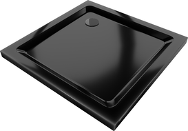 Mexen Flat cadă de duș pătrată slim 90 x 90 cm, neagră, sifon negru - 40709090B