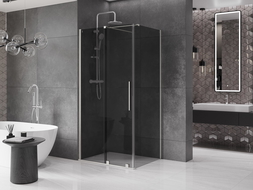 Mexen Velar tolóajtós zuhanykabin 120 x 85 cm, grafit, kefélt nikkel - 871-120-085-41-97