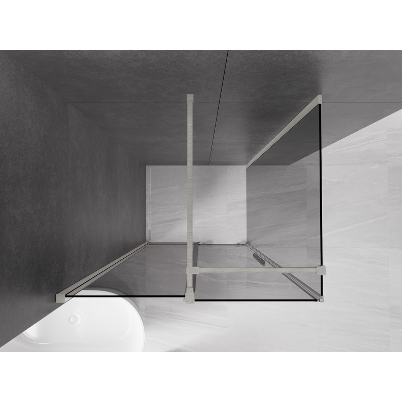 Mexen Velar tolóajtós zuhanykabin 120 x 90 cm, grafit, kefélt nikkel - 871-120-090-41-97