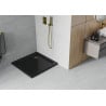 Mexen Flat négyzet alakú slim zuhanytálca  90 x 90 cm, Fekete, szifon Arany - 40709090G