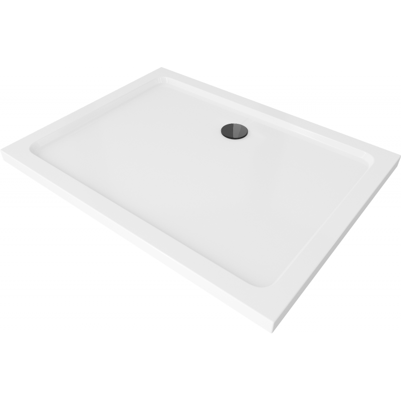 Mexen Flat cadă de duș dreptunghiulară slim 100 x 90 cm, albă, sifon negru - 40109010B