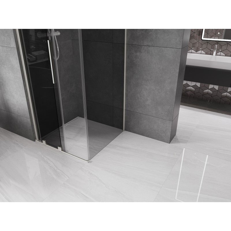 Mexen Velar cabină de duș glisantă 90 x 90 cm, grafit, nichel periat - 871-090-090-41-97