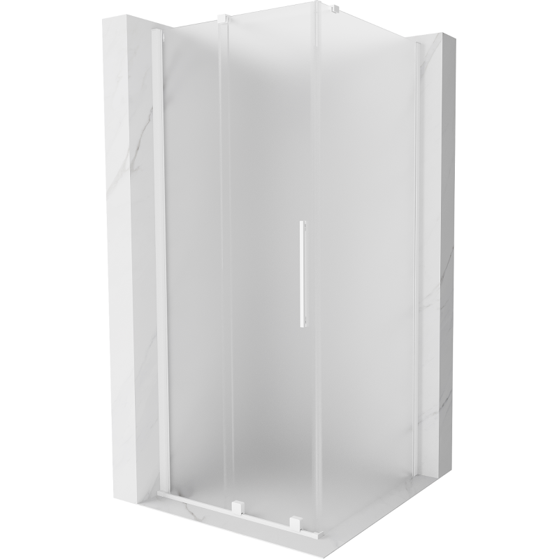 Mexen Velar cabină de duș culisantă 90 x 90 cm, sablat, albă - 871-090-090-31-20
