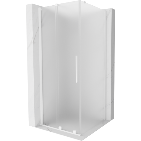 Mexen Velar cabină de duș culisantă 90 x 90 cm, sablat, albă - 871-090-090-31-20