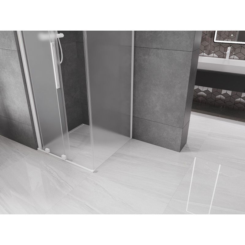 Mexen Velar tolóajtós zuhanykabin 110 x 110 cm, matt, fehér - 871-110-110-31-20