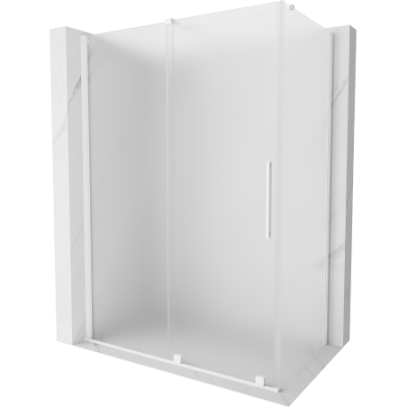 Mexen Velar tolóajtós zuhanykabin 150 x 85 cm, homályos, fehér - 871-150-085-31-20