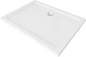 Mexen Flat szögletes slim zuhanytálca 110 x 70 cm, fehér, króm szifon - 40107011