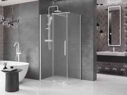 Mexen Velar cabină de duș glisantă 140 x 100 cm, înghețat, alb - 871-140-100-31-20