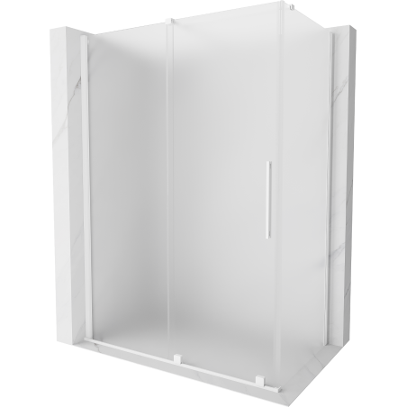 Mexen Velar cabină de duș glisantă 160 x 85 cm, înghețat, albă - 871-160-085-31-20