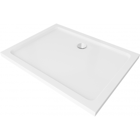 Mexen Flat rektanguláris slim zuhanytálca 90 x 70 cm, fehér, krómozott szifon - 40107090