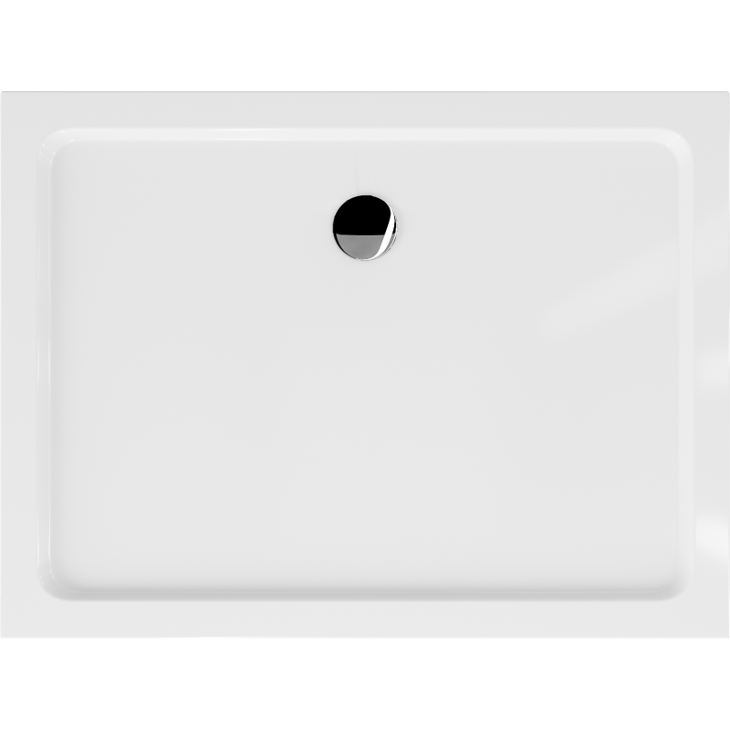 Mexen Flat rektanguláris slim zuhanytálca 90 x 70 cm, fehér, krómozott szifon - 40107090