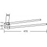 Mexen Rufo cuier dublu rotativ pentru prosop, Aurie - 7050925-50
