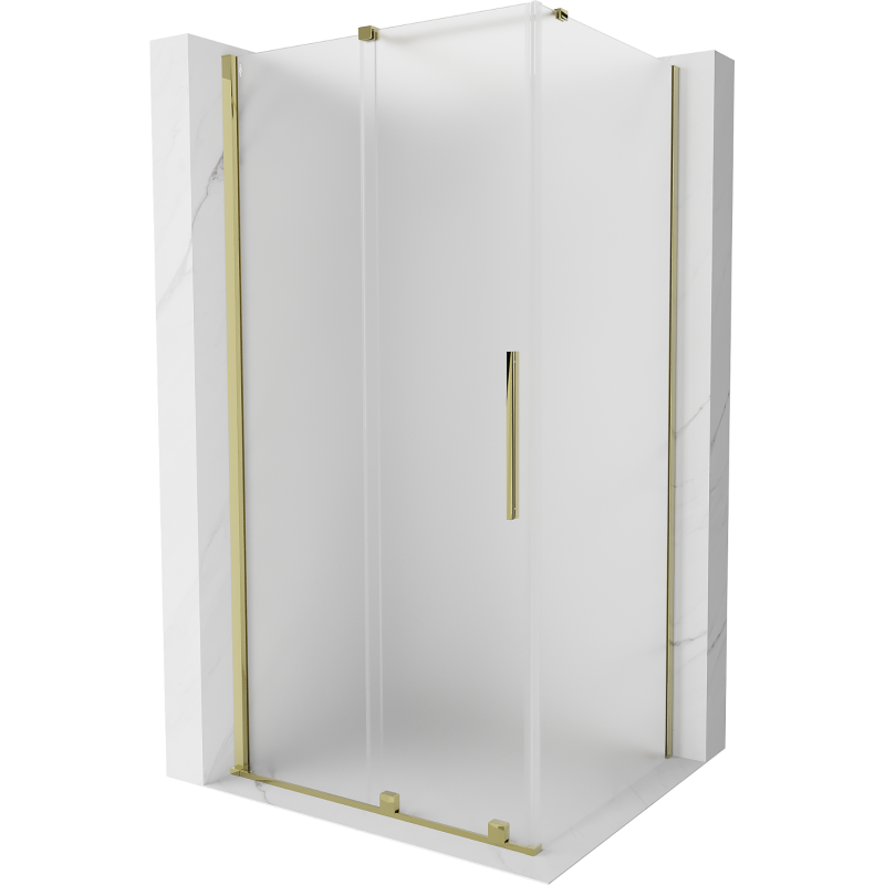 Mexen Velar cabină de duș glisantă 110 x 100 cm, sticlă sablată, auriu - 871-110-100-31-50