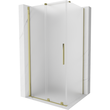 Mexen Velar cabină de duș glisantă 110 x 100 cm, sticlă sablată, auriu - 871-110-100-31-50
