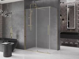 Mexen Velar cabină de duș glisantă 150 x 70 cm, sticlă mată, auriu - 871-150-070-31-50
