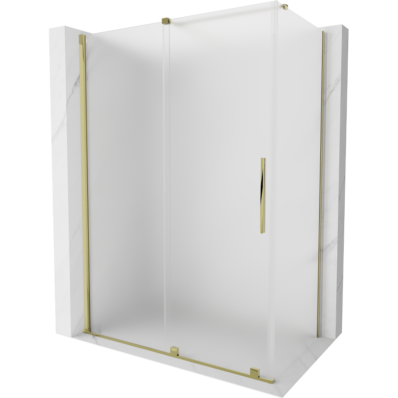 Mexen Velar cabina de duș glisantă 160 x 100 cm, mată, aurie - 871-160-100-31-50