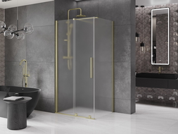 Mexen Velar cabină de duș glisantă 90 x 100 cm, mat, auriu periat - 871-090-100-31-55