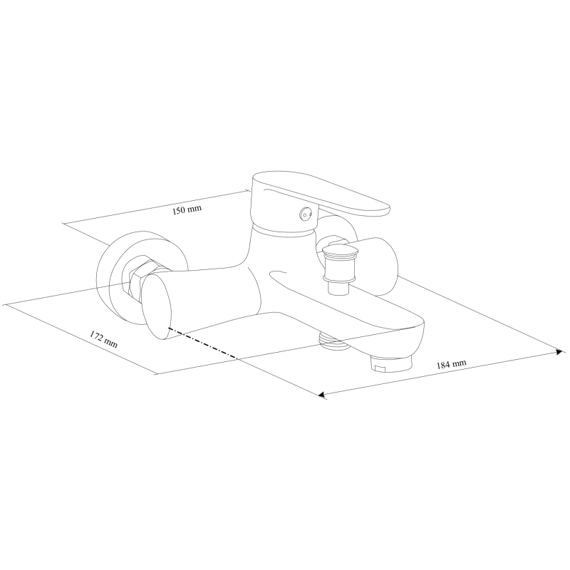 Mexen Kama DF05 fürdőkád készlet, króm - 72503DF05-00