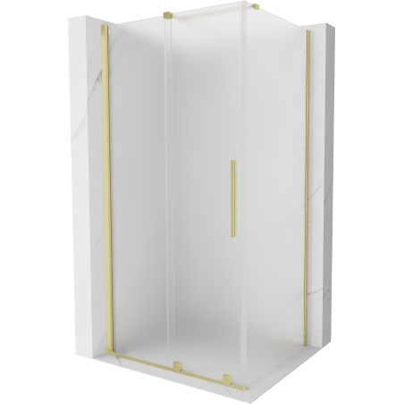 Mexen Velar tolóajtós zuhanykabin 110 x 70 cm, zúzmarás, arany szálcsiszolt - 871-110-070-31-55