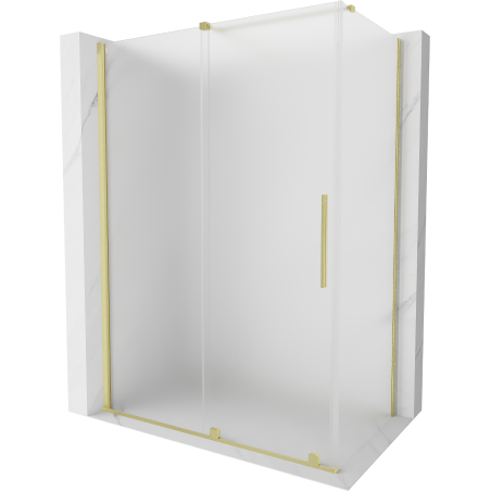 Mexen Velar cabină de duș glisantă 160 x 90 cm, înghețat, auriu periat - 871-160-090-31-55