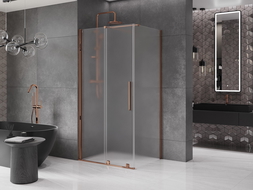 Cabină de duș glisantă Mexen Velar 120 x 85 cm, înghețată, aur roz - 871-120-085-31-60
