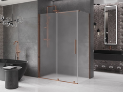 Mexen Velar cabină de duș glisantă 160 x 85 cm, înghețat, aur roz - 871-160-085-31-60