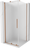 Mexen Velar 90 x 90 cm tolóajtós zuhanykabin, zúzott jég effektus, kefélt réz - 871-090-090-31-65