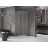 Cabină de duș glisantă Mexen Velar 90 x 90 cm, înghețat, alamă periată - 871-090-090-31-65