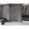Mexen Velar tolóajtós zuhanykabin 140 x 70 cm, jégvirág, csiszolt réz - 871-140-070-31-65