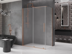 Mexen Velar cabină de duș glisantă 140 x 75 cm, înghețat, cupru șlefuit - 871-140-075-31-65