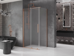 Mexen Velar cabină de duș glisantă 140 x 100 cm, înghețat, cupru periat - 871-140-100-31-65