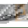 Cabina de duș Mexen Rio semicirculară 80 x 80 cm, transparentă, crom + cădiță Rio, albă - 863-080-080-01-00-4710