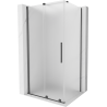 Mexen Velar tolóajtós zuhanykabin 120 x 110 cm, zúzmara, sötétszürke kefe - 871-120-110-31-66