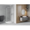 Cabina de duș Mexen Rio semi-rotundă 80 x 80 cm, sticlă mată, crom + ușă Rio, albă - 863-080-080-01-30-4710